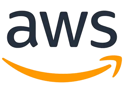 Logo "aws" en lettres noires avec une flèche orange en dessous, orientée vers la droite.